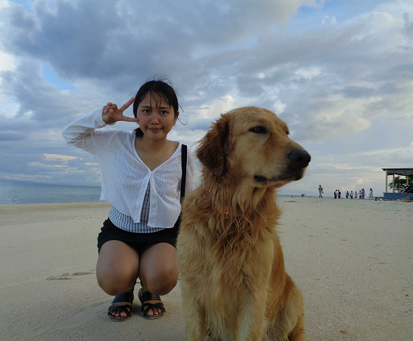 Yoni and Dog on Beach